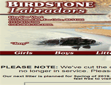 Tablet Screenshot of birdstonelabradors.com